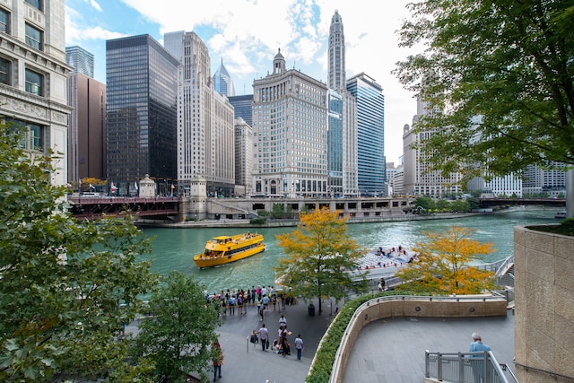 view of property's community with a water view