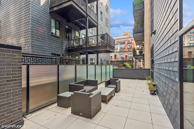 view of patio featuring an outdoor living space