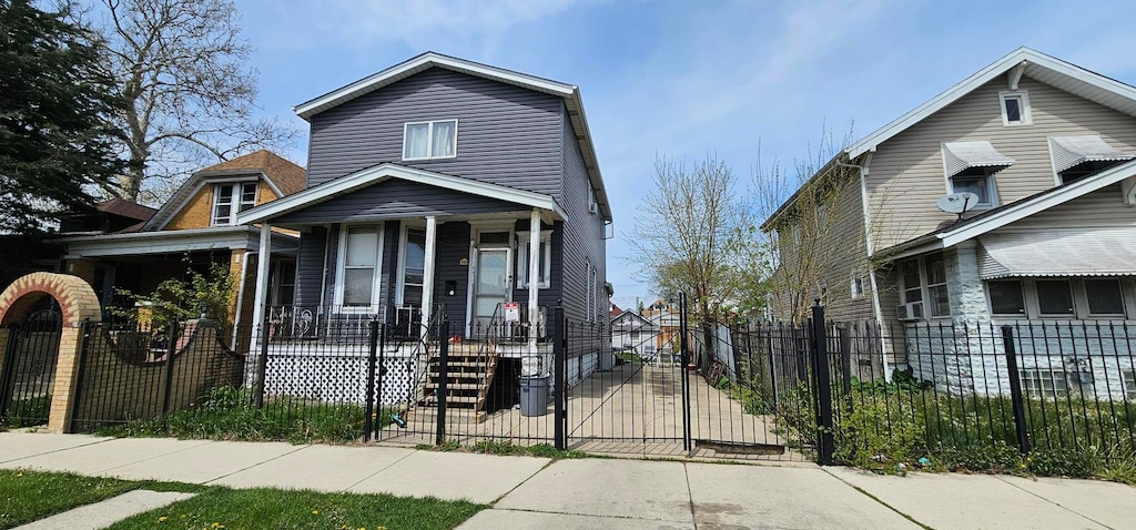 view of front of property with a porch