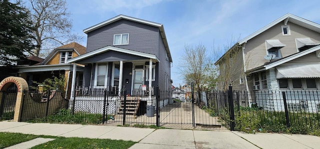 view of front of property with a porch