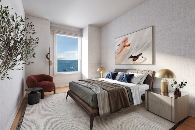 bedroom featuring hardwood / wood-style floors