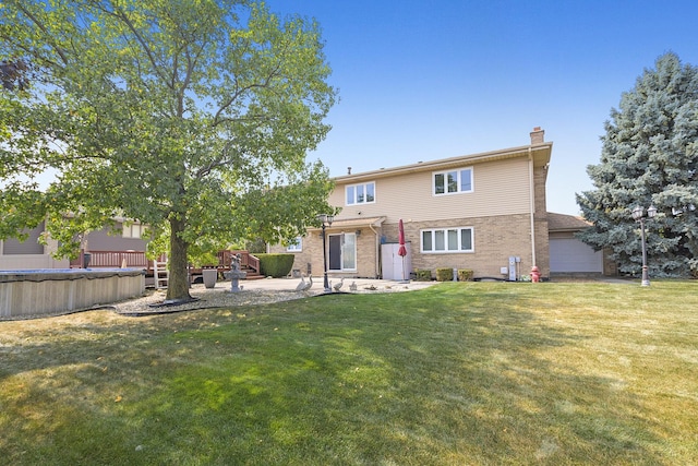 view of yard featuring a swimming pool side deck