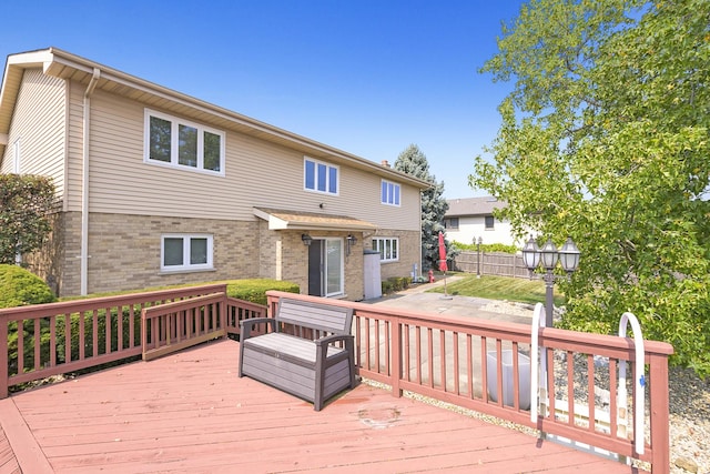 deck with a patio