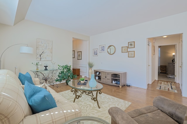 living room with light wood-type flooring