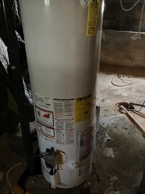 utility room with water heater