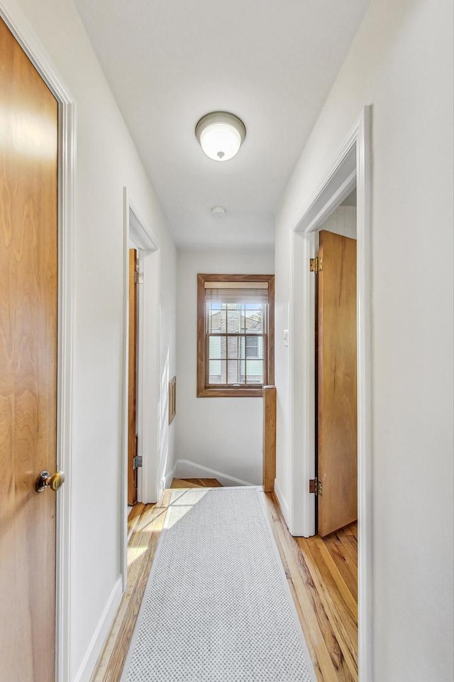 hall featuring light hardwood / wood-style flooring