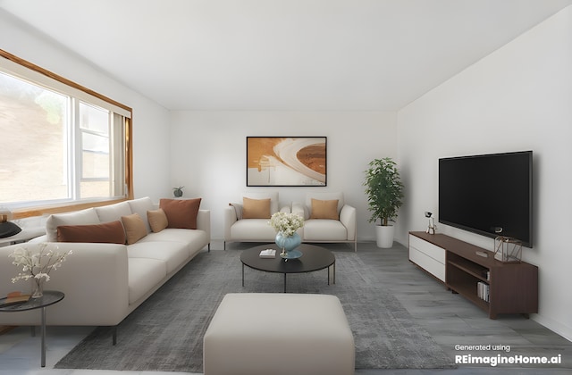 living room with wood-type flooring