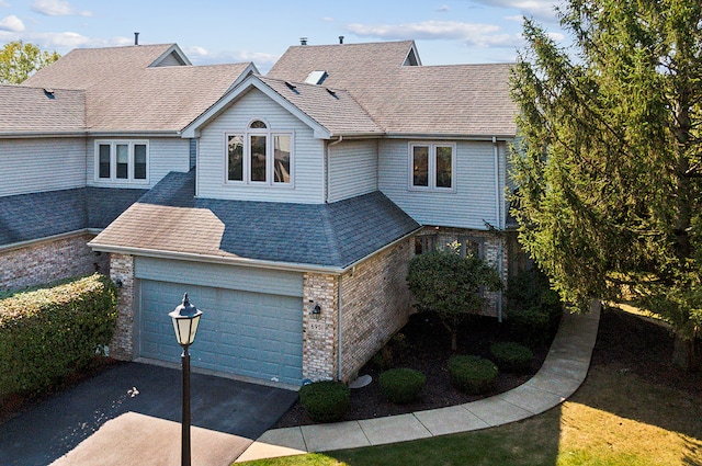 exterior space with a garage