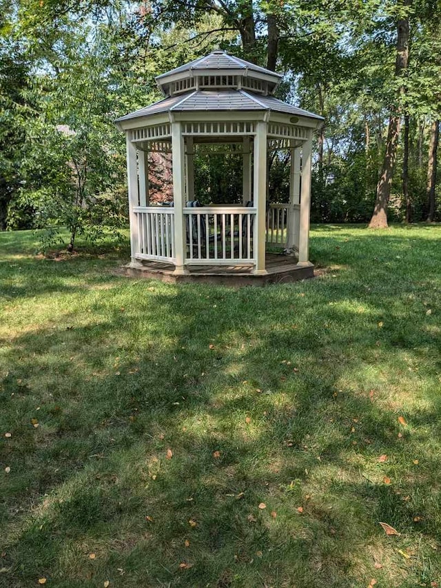 view of yard featuring a gazebo