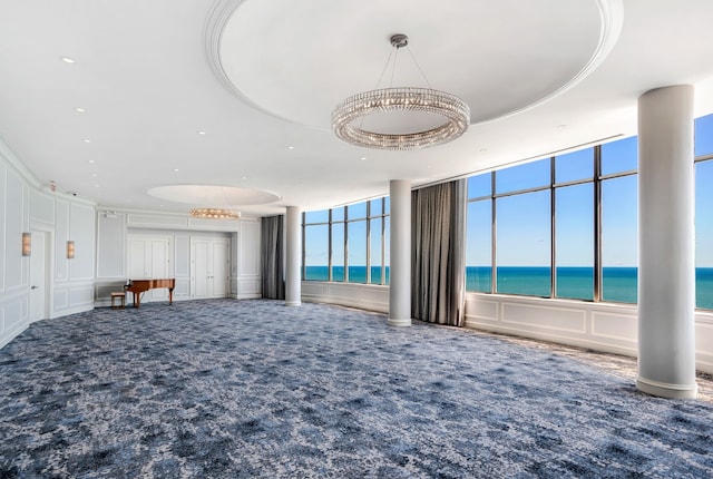 lobby with a water view