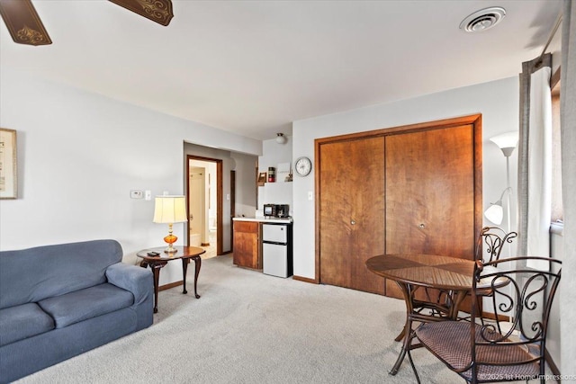 view of carpeted living room