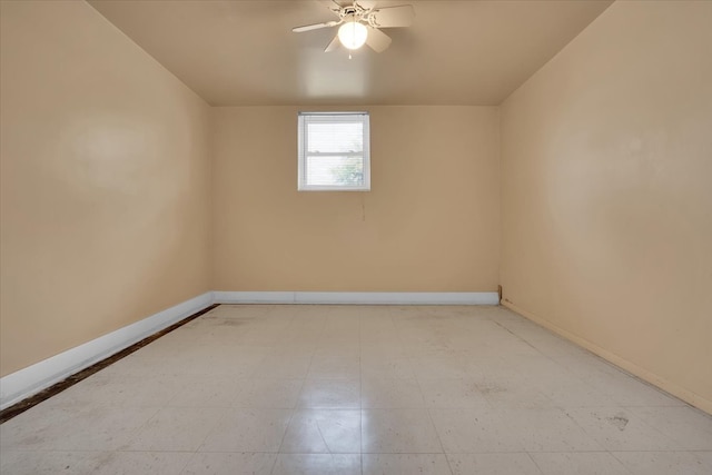 bonus room featuring ceiling fan