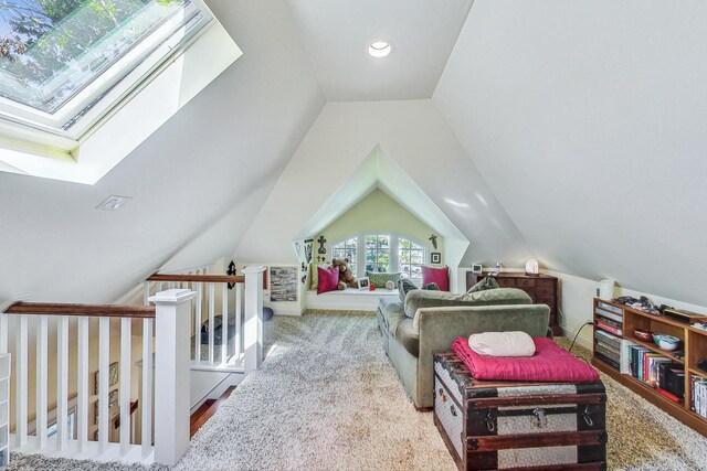 bedroom featuring recessed lighting, baseboards, light carpet, and multiple windows