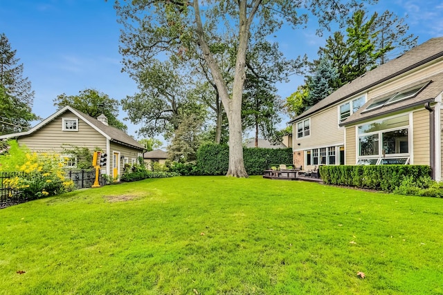 view of yard with fence