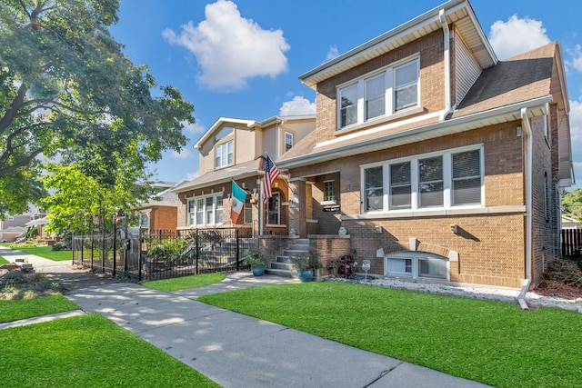 view of front of property with a front yard