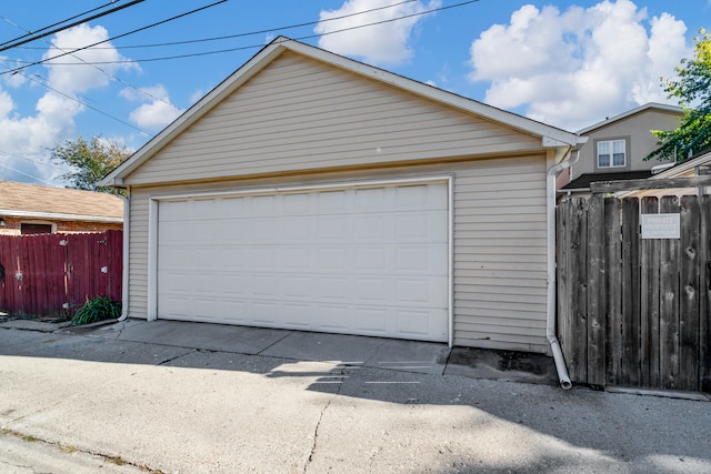 view of garage