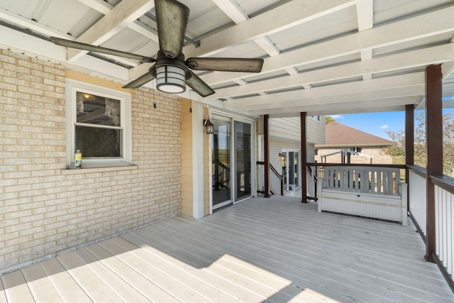 deck featuring ceiling fan