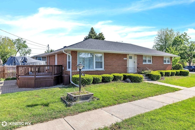 9036 Walnut Ave, Franklin Park, IL 60131 - ranch-style house with brick siding and a deck