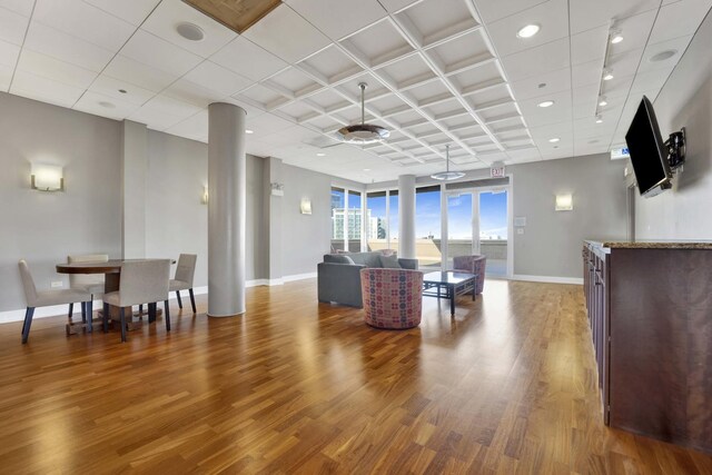 living room with wood-type flooring