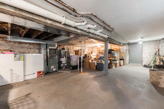 interior space with gas water heater