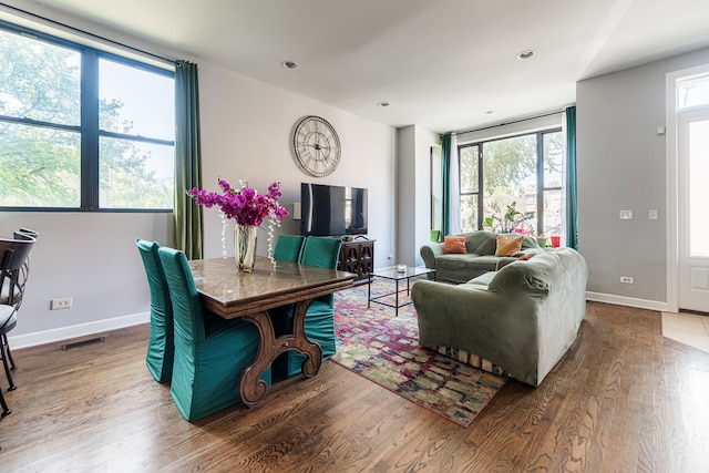 living room featuring hardwood / wood-style flooring