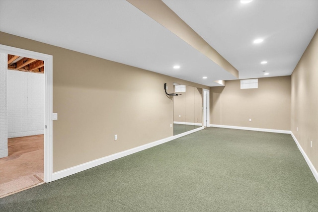 1709 Brighton Ct, Champaign, IL 61822 - finished below grade area featuring carpet, recessed lighting, and baseboards