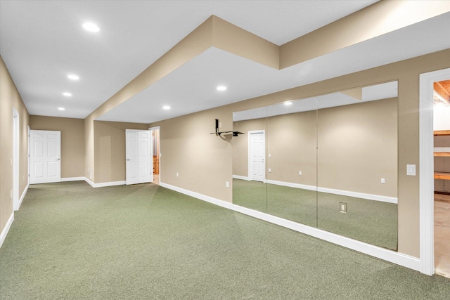 1709 Brighton Ct, Champaign, IL 61822 - below grade area featuring baseboards, recessed lighting, and carpet