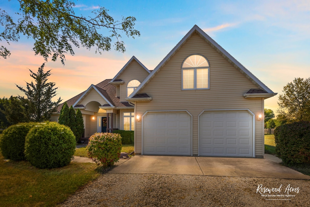 view of property with a garage