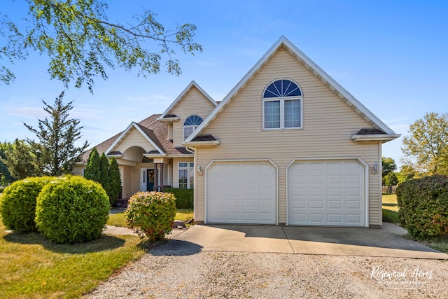 view of front property with a garage