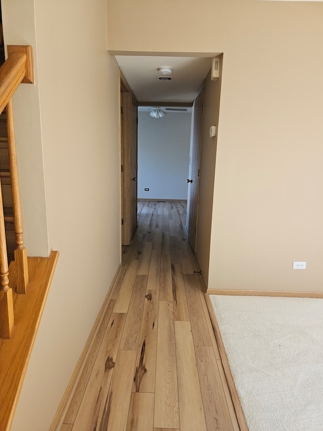 corridor with wood-type flooring