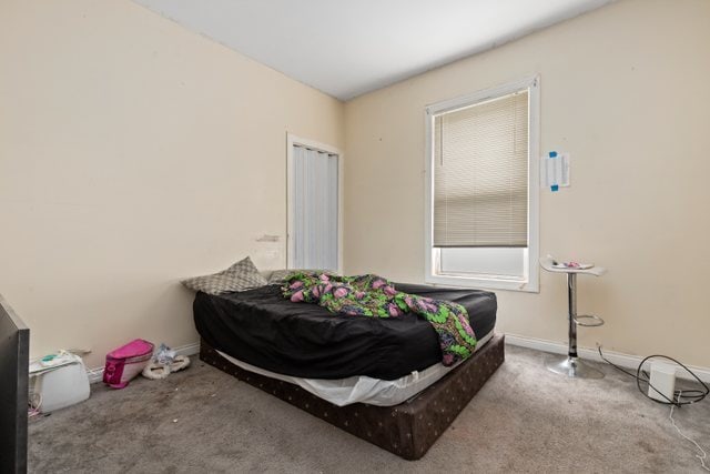 carpeted bedroom with multiple windows