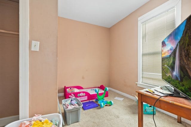 playroom with carpet floors