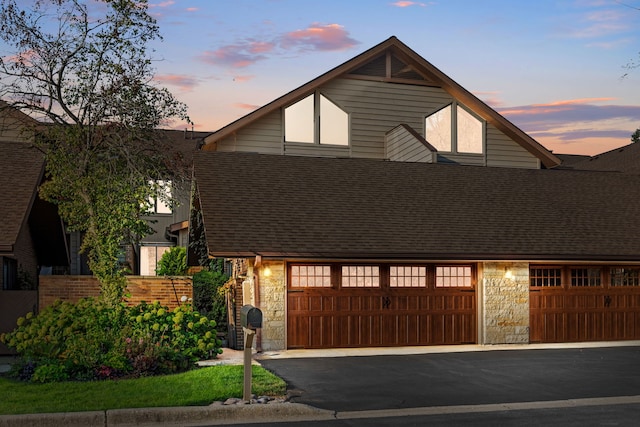 view of front of home with a garage