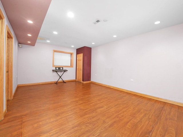 empty room featuring light hardwood / wood-style flooring