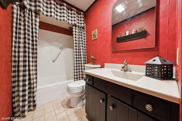 33 E Maple Ave, Cortland, IL 60112 - full bathroom with tile patterned flooring, toilet, vanity, and shower / tub combo