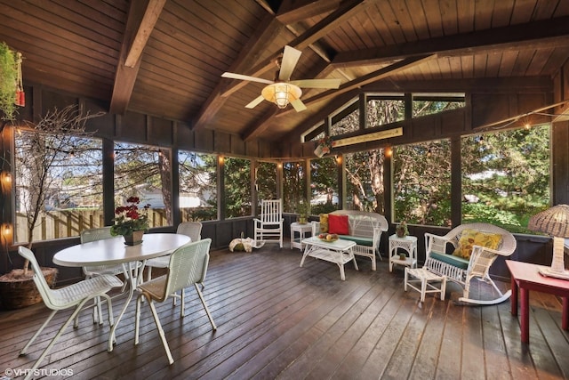 33 E Maple Ave, Cortland, IL 60112 - sunroom / solarium featuring ceiling fan, an outdoor hangout area, and healthy amount of natural light