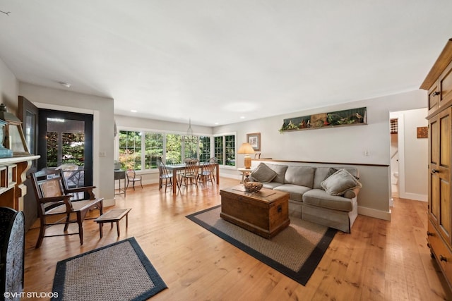 33 E Maple Ave, Cortland, IL 60112 - living area with light wood-type flooring, baseboards, and recessed lighting