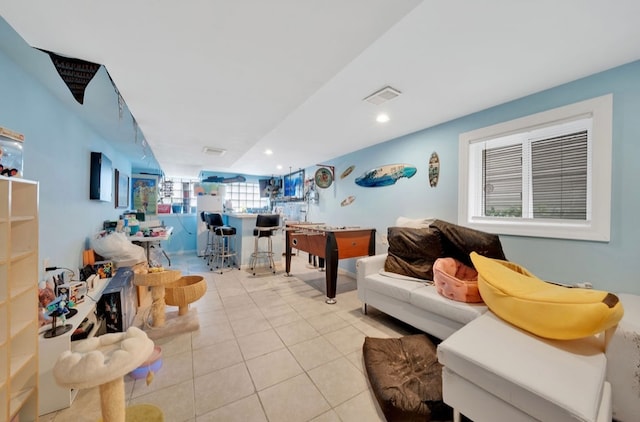 view of tiled living room