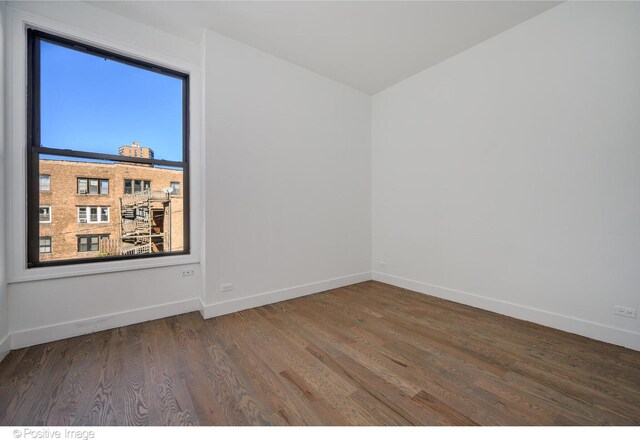 empty room with dark wood-type flooring