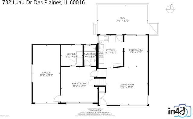 732 Luau Dr, Des Plaines, IL 60016 - home floor plan