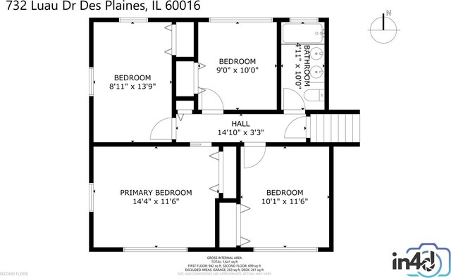 732 Luau Dr, Des Plaines, IL 60016 - room layout