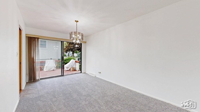 732 Luau Dr, Des Plaines, IL 60016 - carpeted spare room with a chandelier, stairs, and baseboards