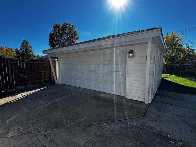 view of garage