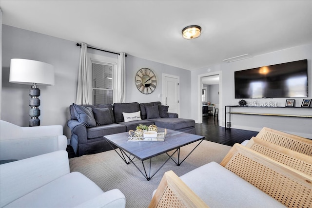 living room featuring hardwood / wood-style floors