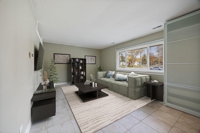 view of tiled living room