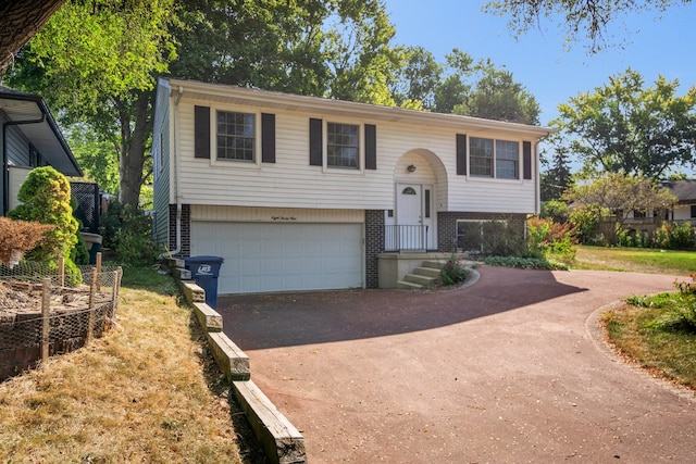 split foyer home with a garage