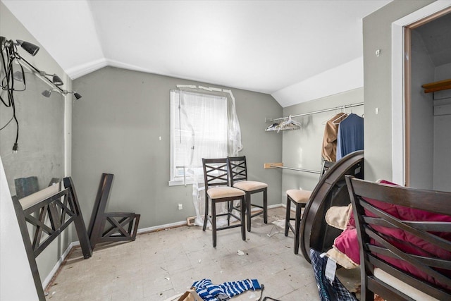 interior space featuring lofted ceiling