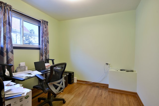 office featuring light hardwood / wood-style floors