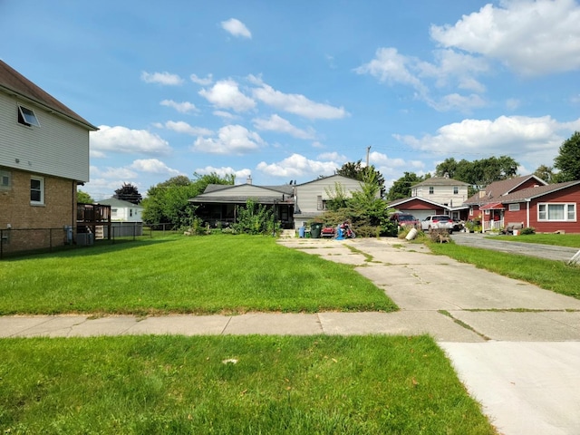 view of yard featuring central AC
