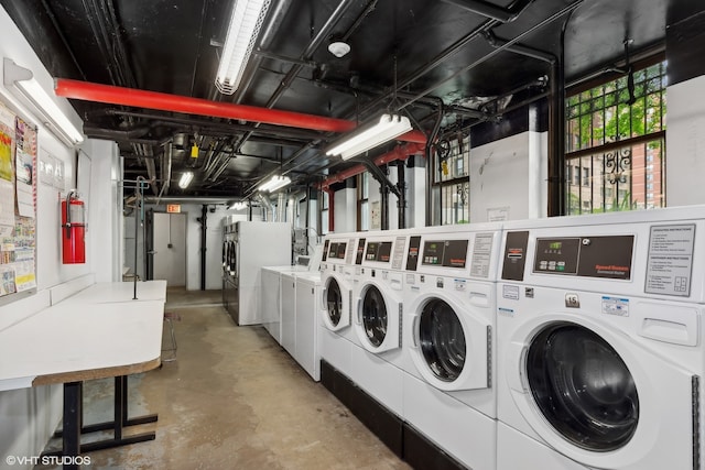 laundry area featuring washing machine and dryer